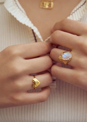 Gudinde ring Moonstone Forgyldt Maanesten